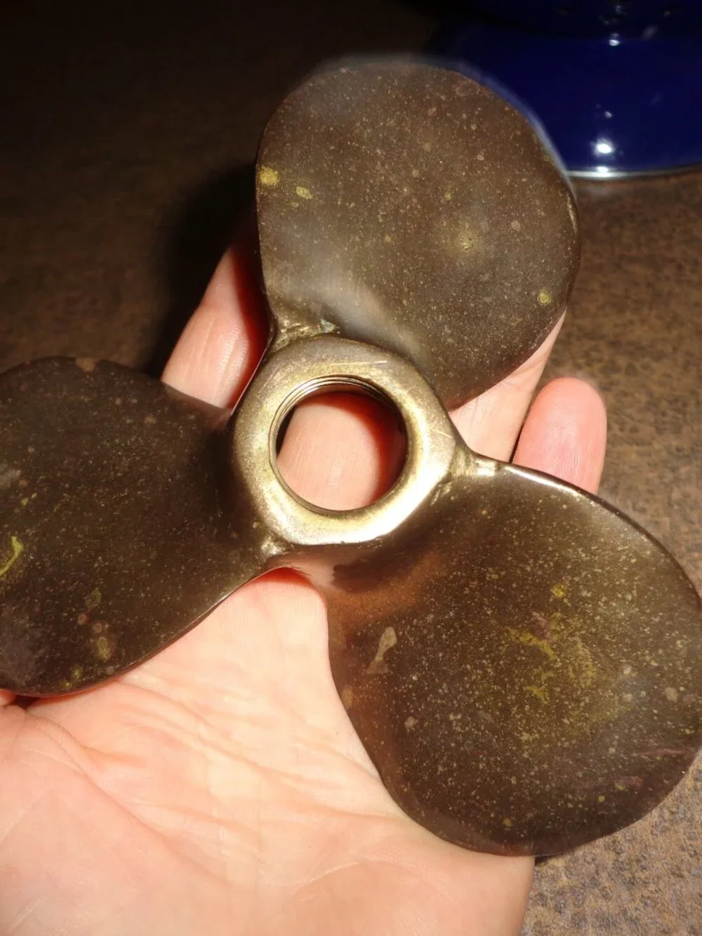 Vintage 3-Bladed Nibral Gold-Tone Boat Propeller 4.5